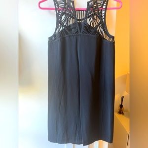 Black Silk Cocktail Tunic Dress